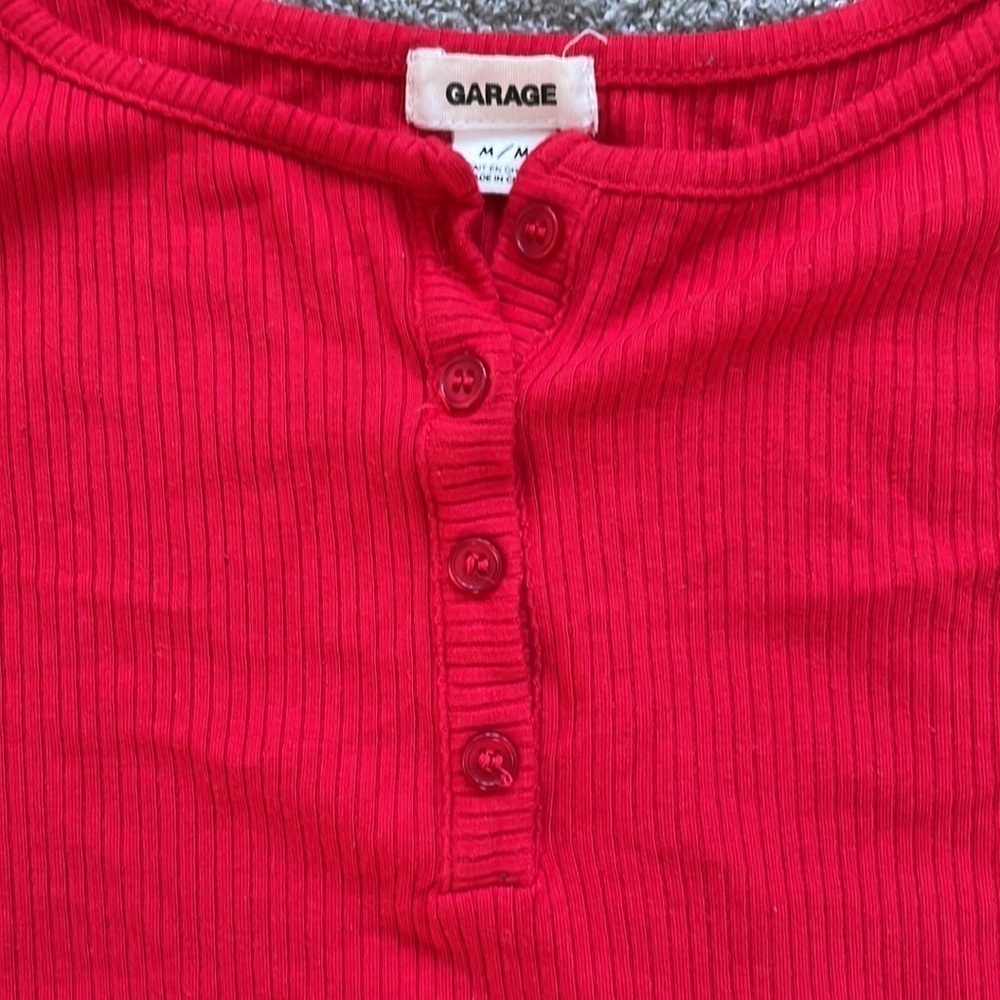 EC Garage Ribbed Bodysuit - Red - Size M - Picture 2 of 3